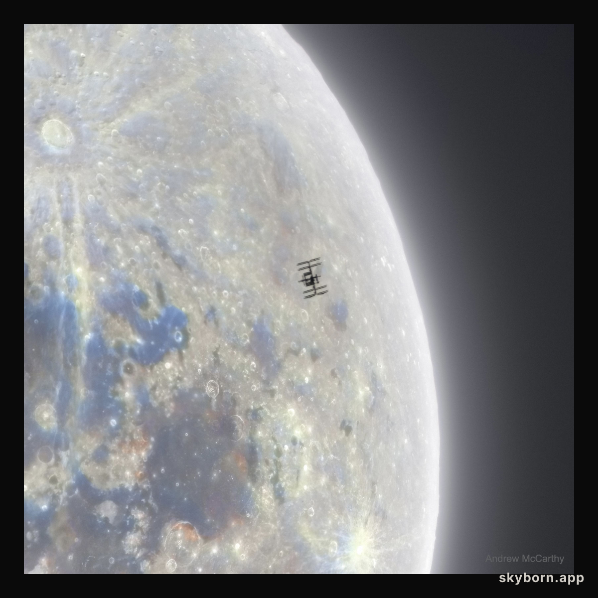 Space Station Silhouette on the Moon