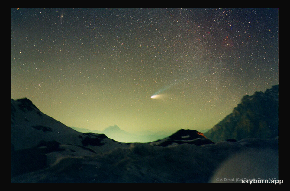 Comet Hale-Bopp Over Val Parola Pass
