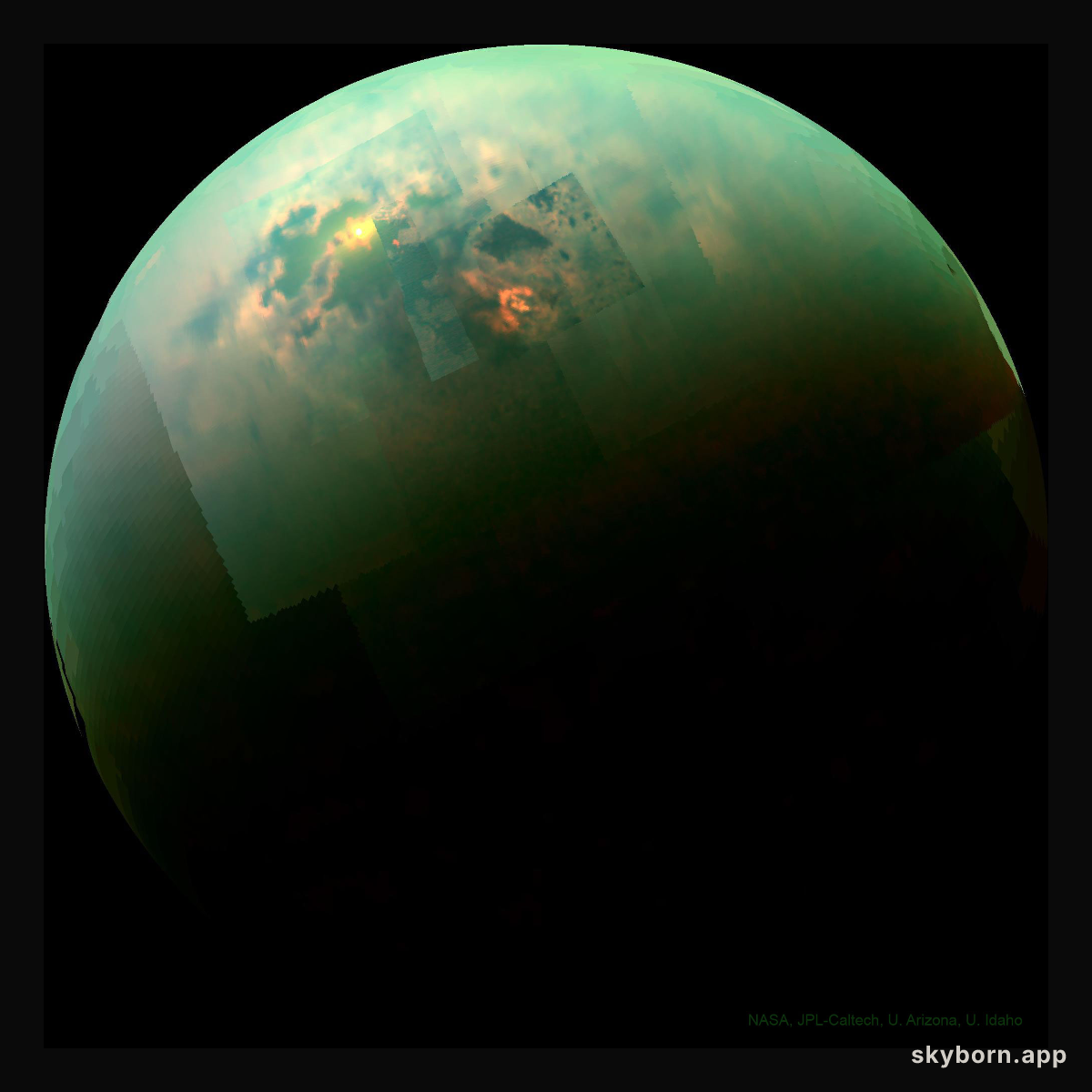 Titan Seas Reflect Sunlight