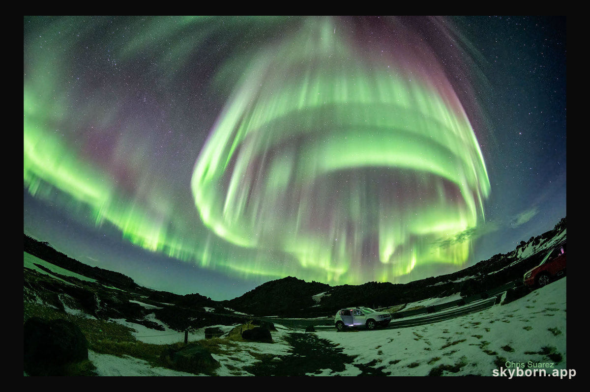 A Vortex Aurora over Iceland