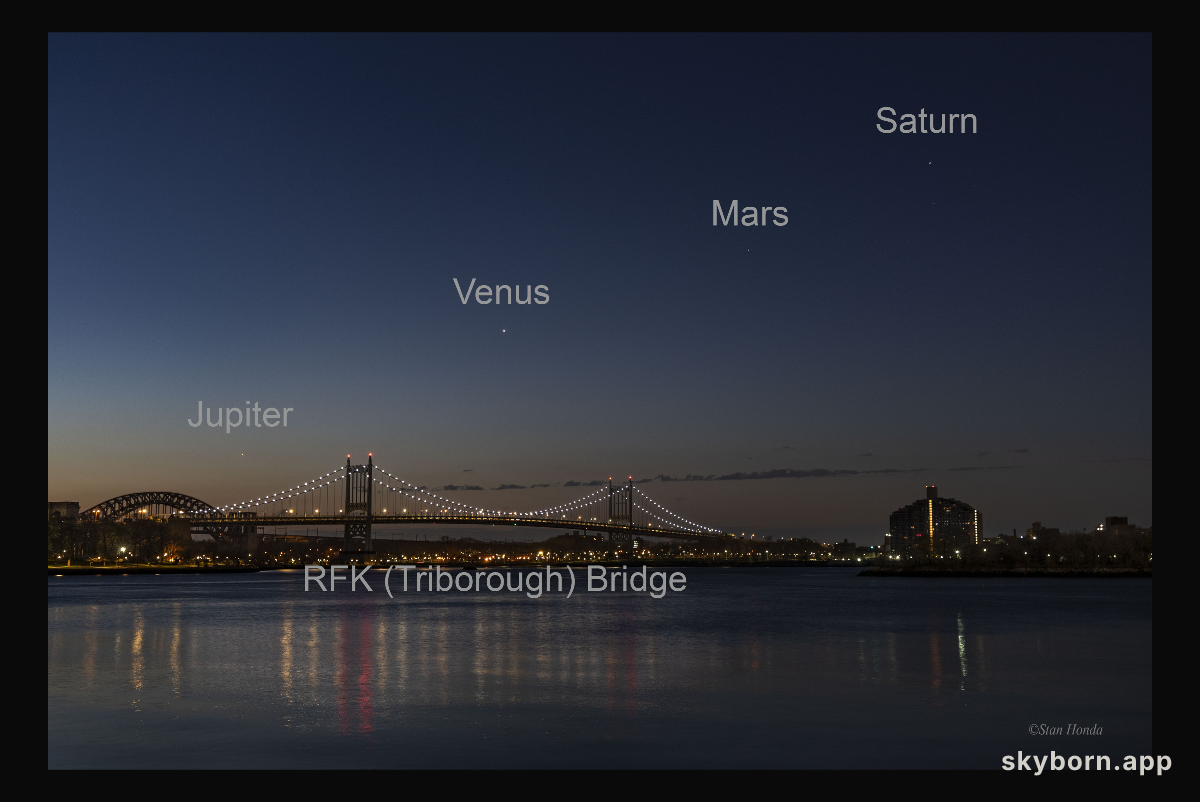 Planet Line over New York Bridge