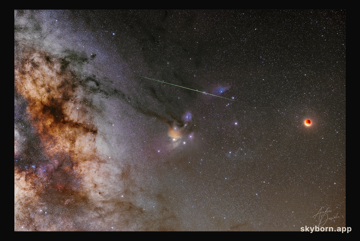 A Deep Sky Behind an Eclipsed Moon