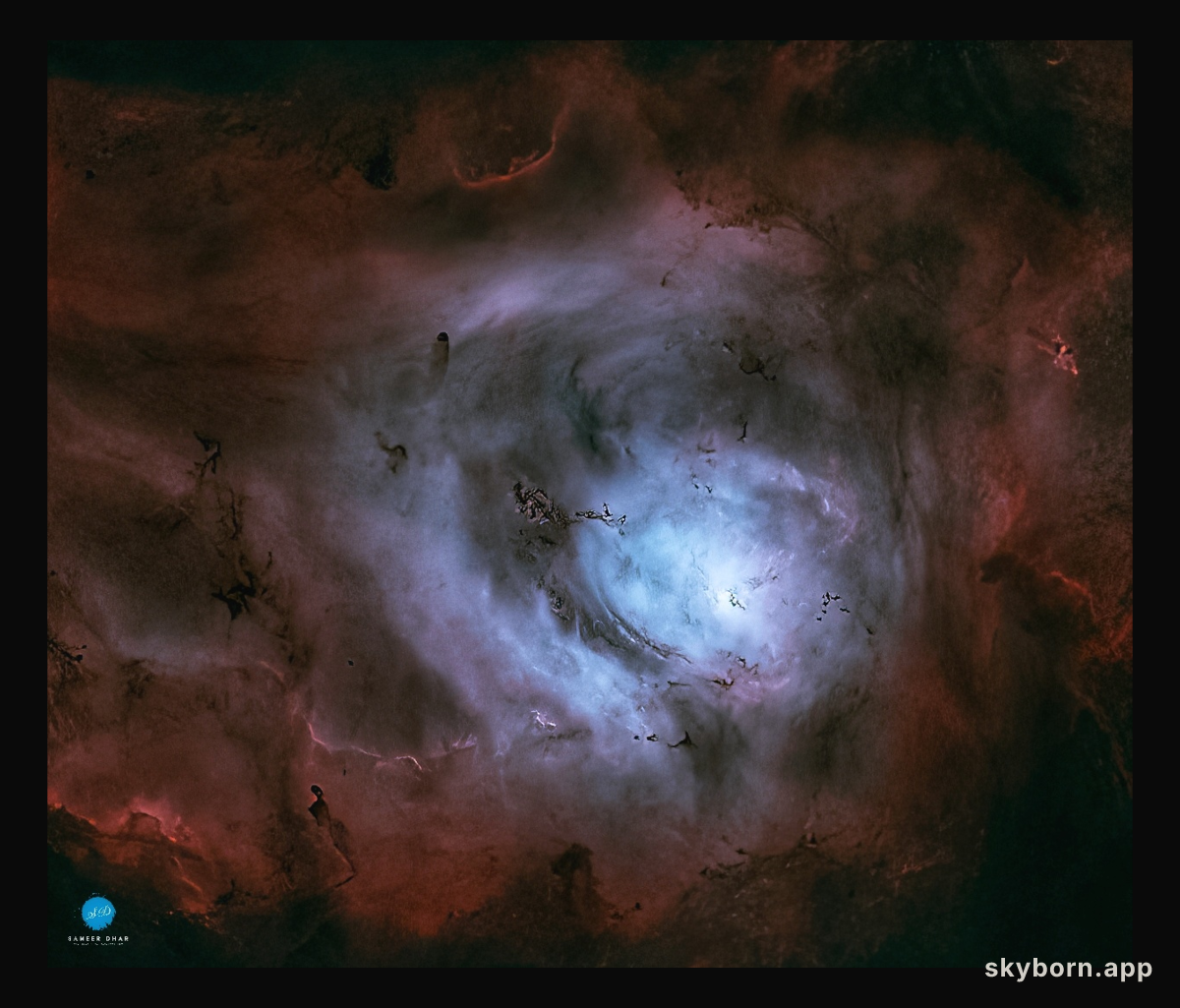 The Lagoon Nebula without Stars