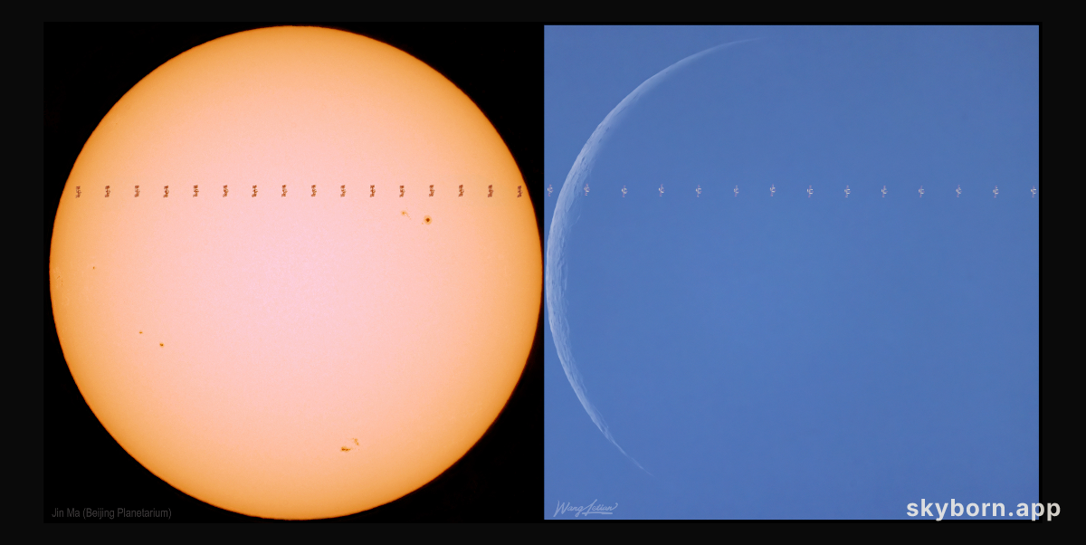 Sun and Moon and ISS