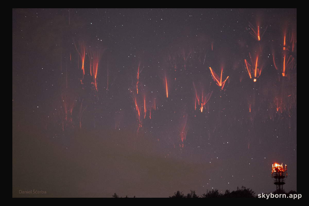 Red Sprite Lightning over the Czech Republic