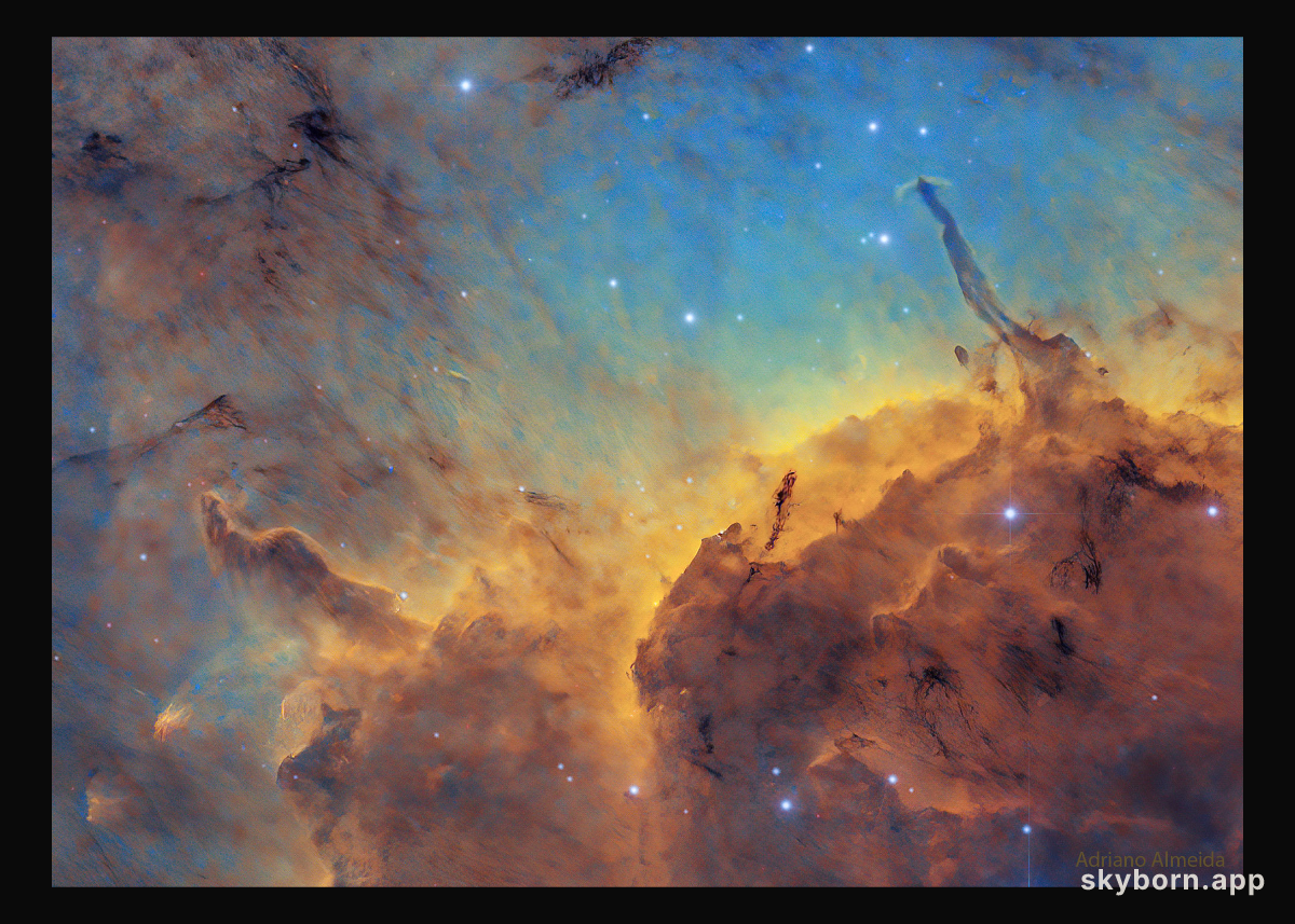 Stars, Dust, Pillars, and Jets in the Pelican Nebula