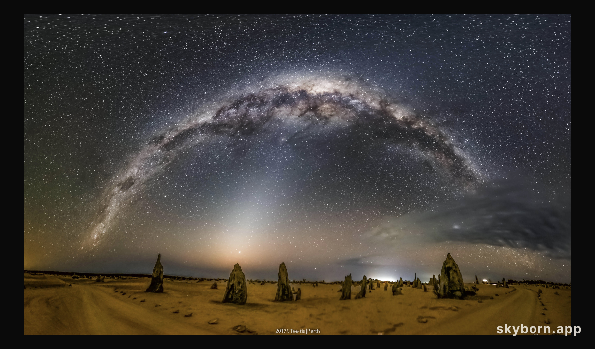 Milky Way and Zodiacal Light over Australian Pinnacles