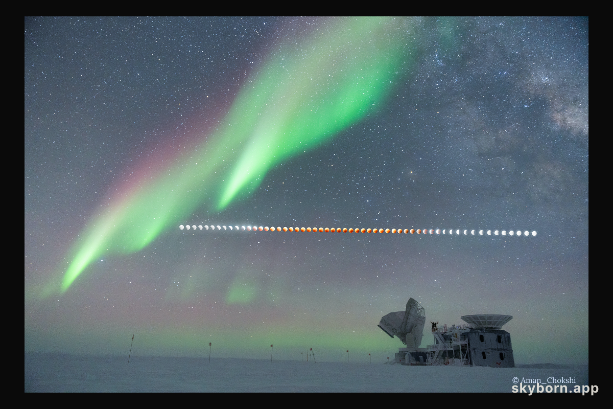 Lunar Eclipse at the South Pole