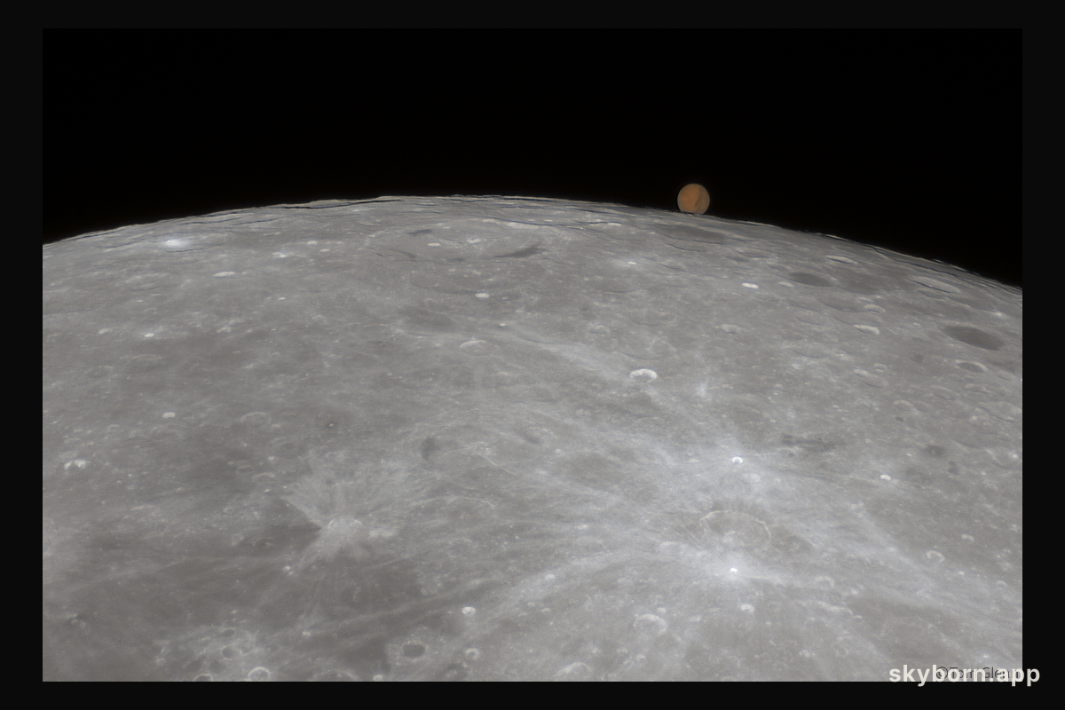 Mars Rises above the Lunar Limb