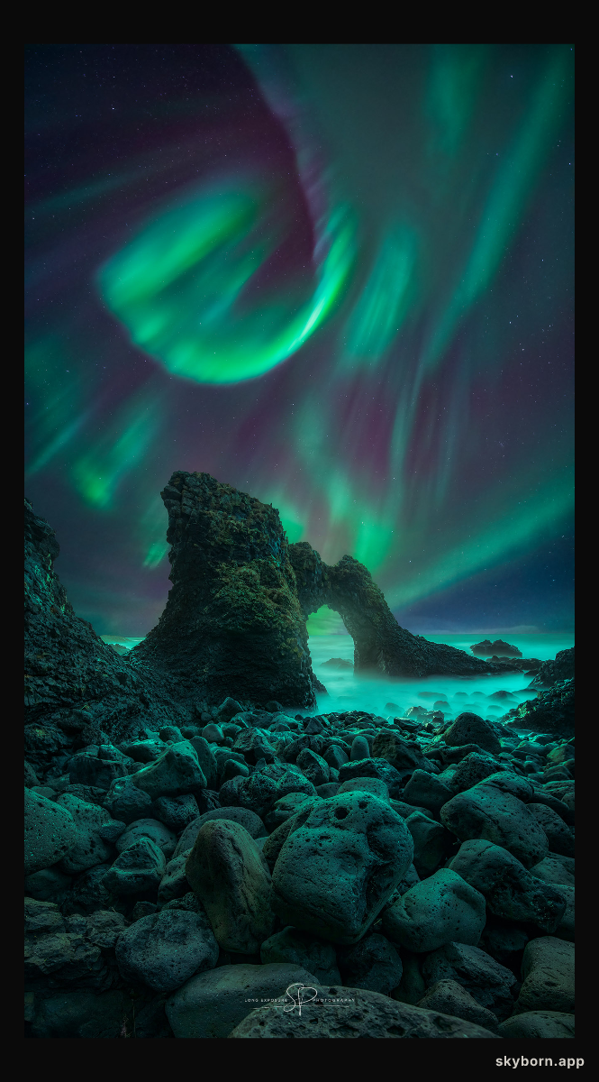 Spiral Aurora over Iceland