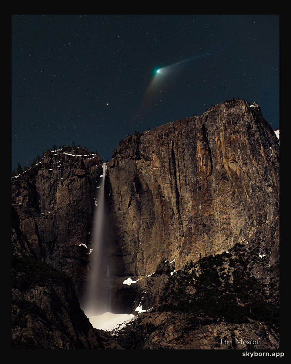 Comet ZTF  over Yosemite Falls