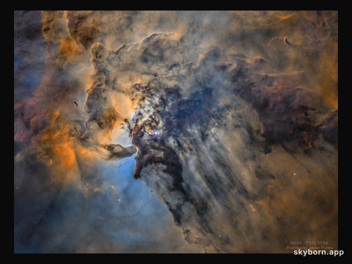 The Busy Center of the Lagoon Nebula