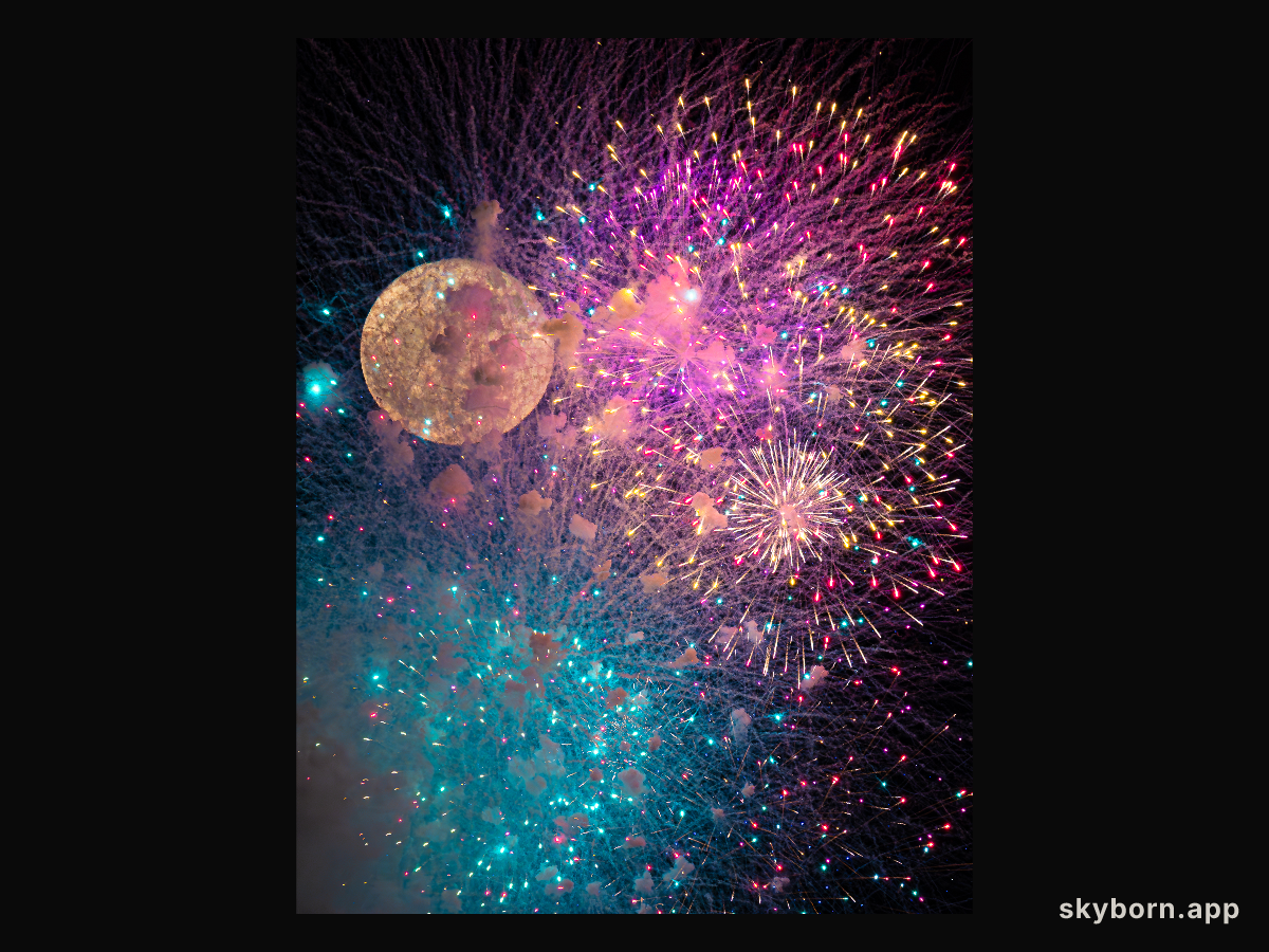 Fireworks vs Supermoon
