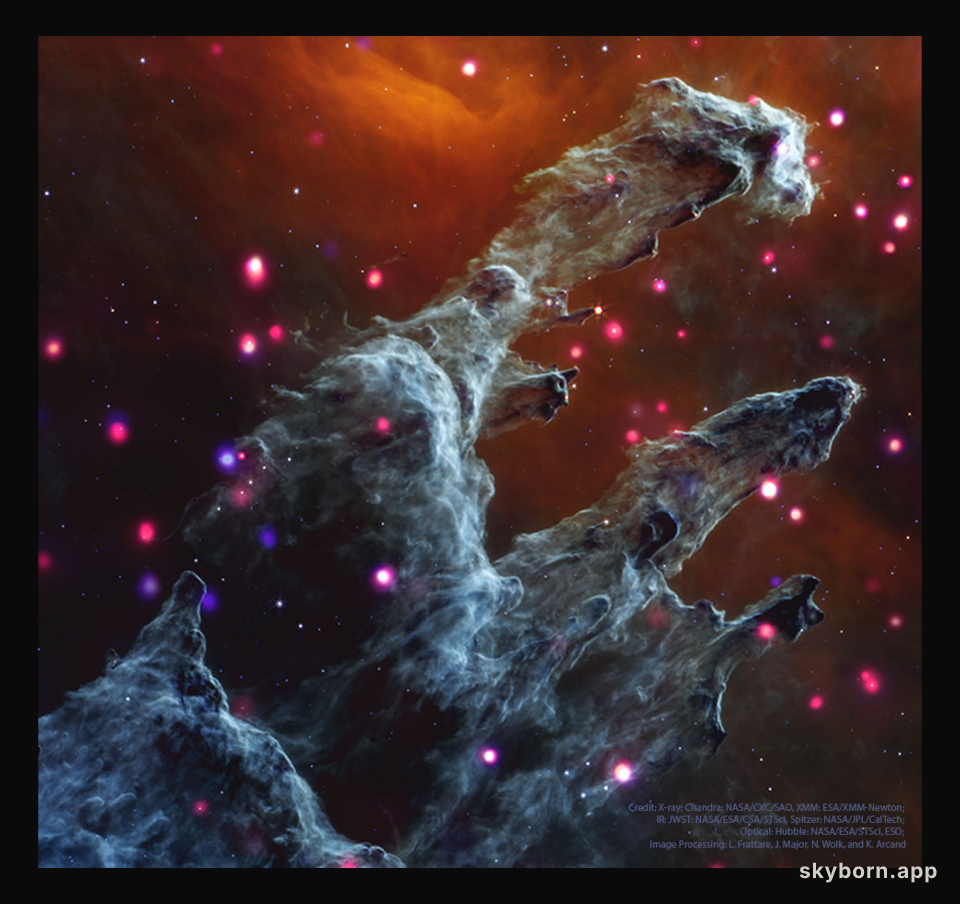 The Eagle Nebula with X-ray Hot Stars