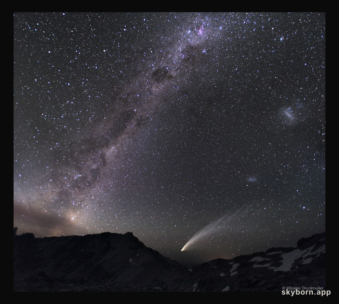 Three Galaxies and a Comet