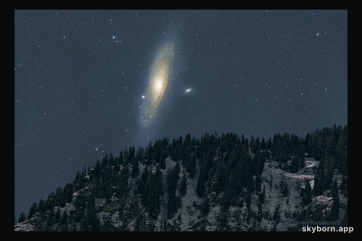 Andromeda over the Alps