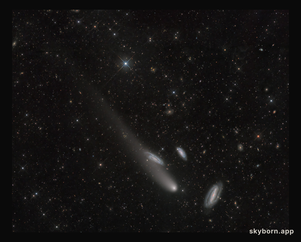 Three Galaxies and a Comet