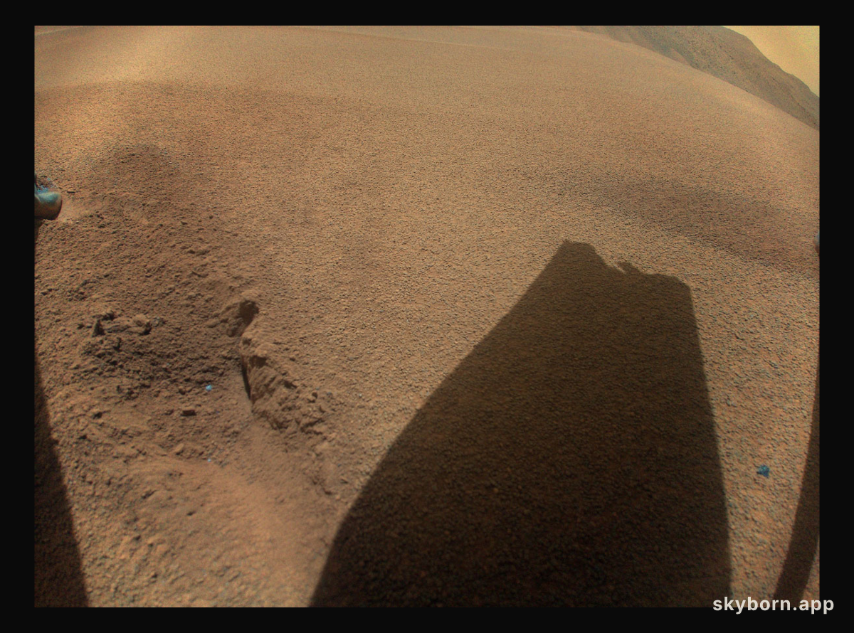 The Shadow of Ingenuity's Damaged Rotor Blade