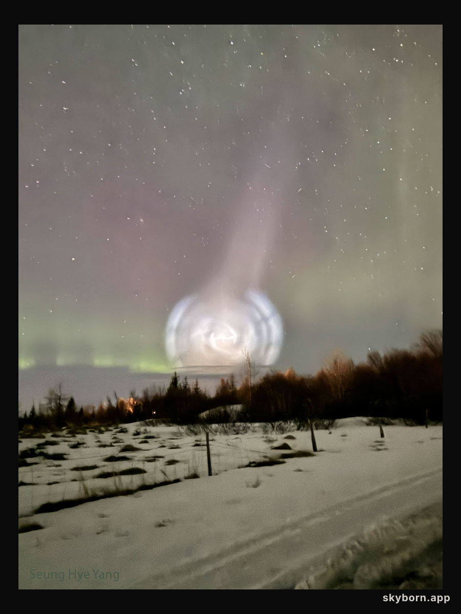 A Galaxy-Shaped Rocket Exhaust Spiral