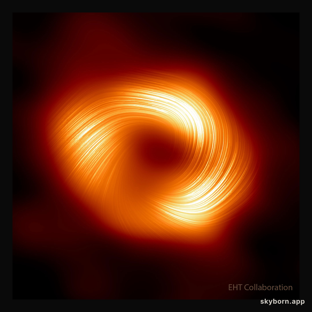 Swirling Magnetic Field around Our Galaxy's Central Black Hole