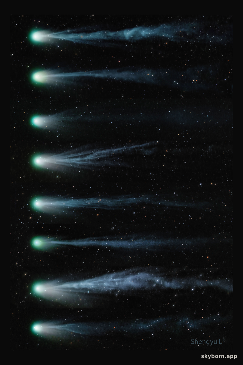The Changing Ion Tail of Comet Pons-Brooks
