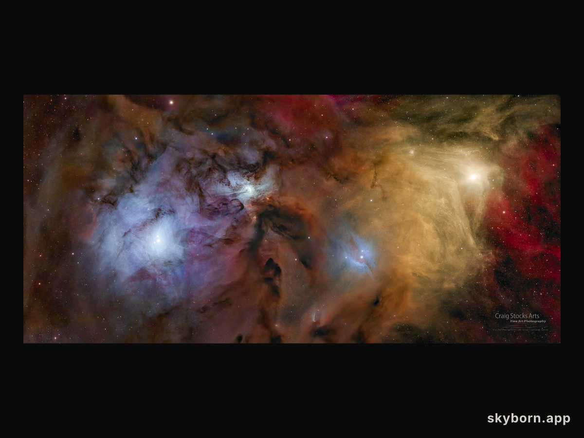 Colorful Stars and Clouds near Rho Ophiuchi