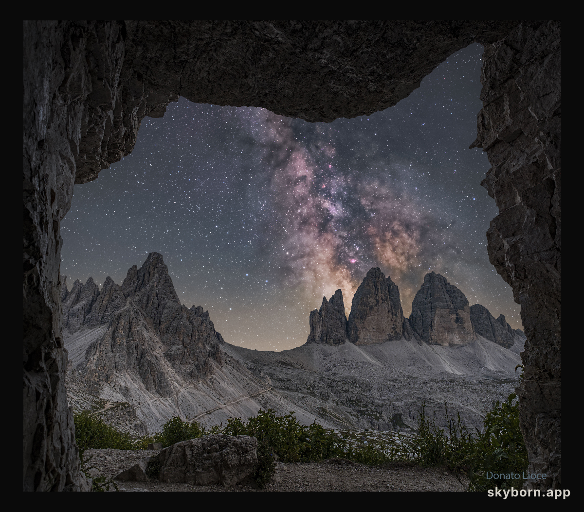 Milky Way Behind Three Merlons