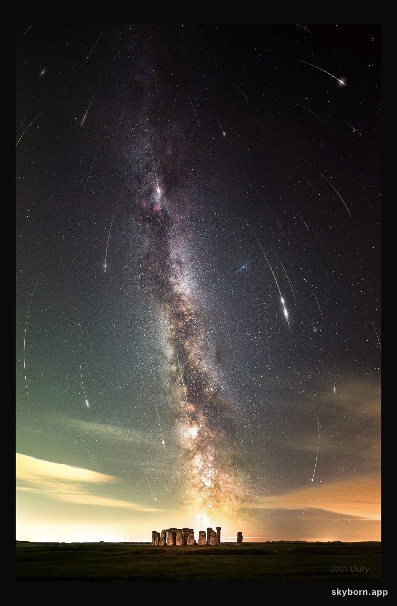 Perseid Meteors over Stonehenge