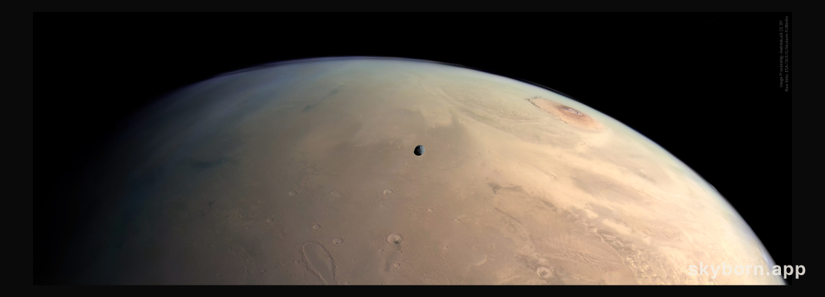 Mars: Moon, Craters, and Volcanos