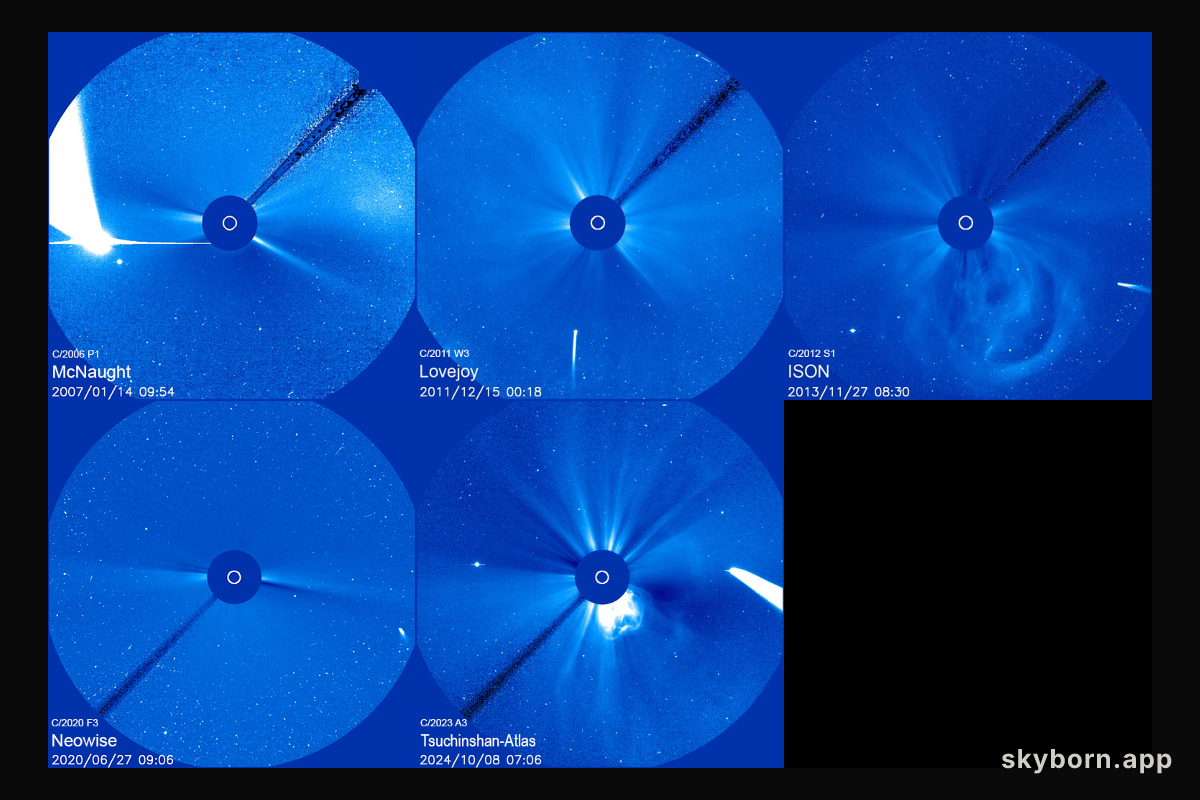 Five Bright Comets from SOHO