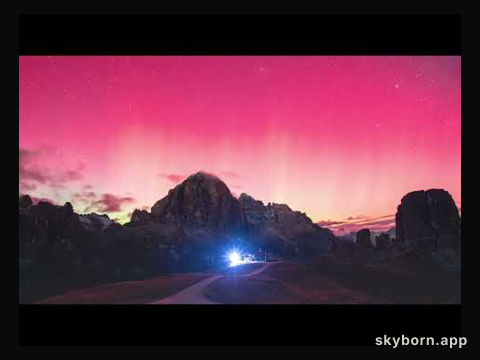 Aurora Timelapse Over Italian Alps