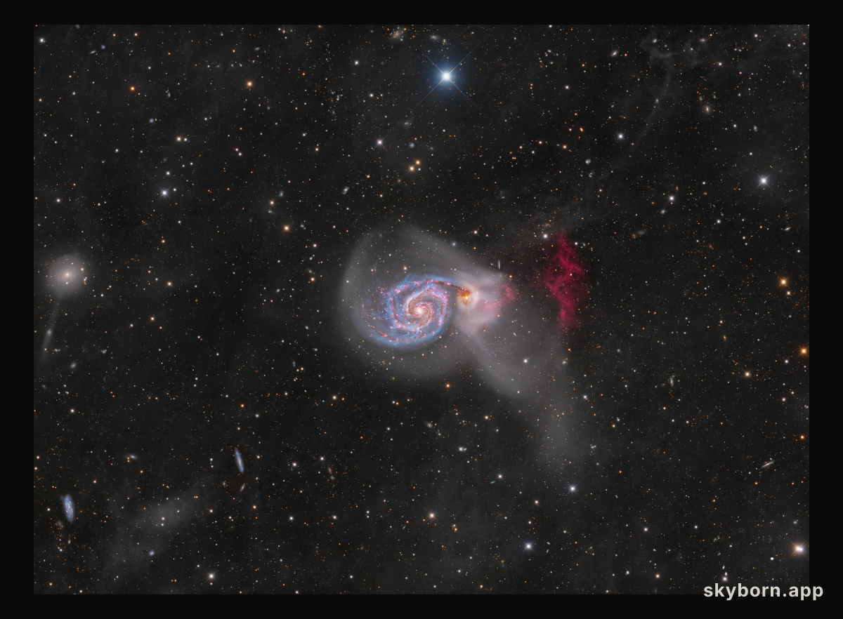 M51: Tidal Streams and H-alpha Cliffs