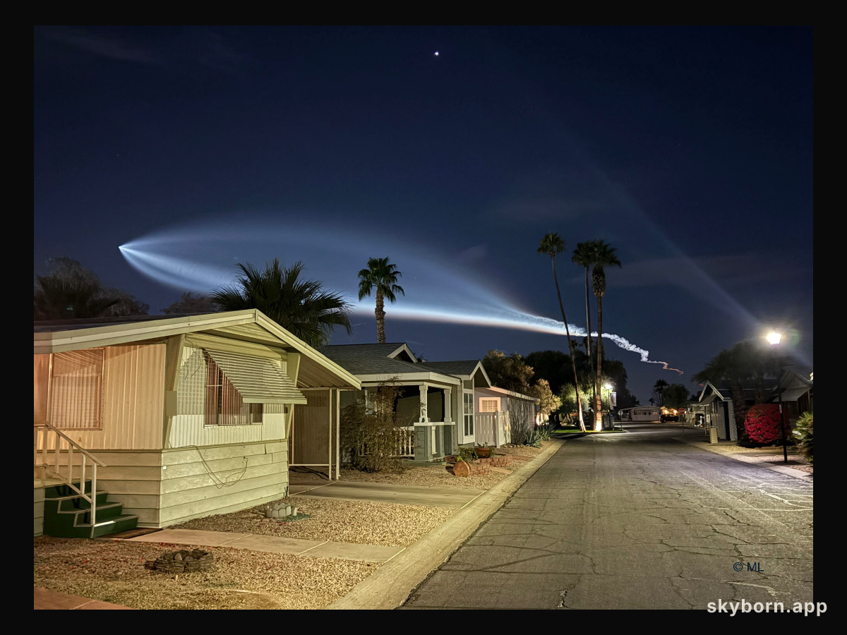 SpaceX Rocket Launch Plume over California