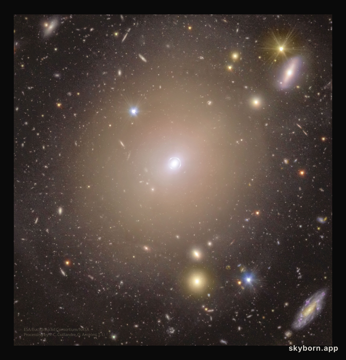 Einstein Ring Surrounds Nearby Galaxy Center