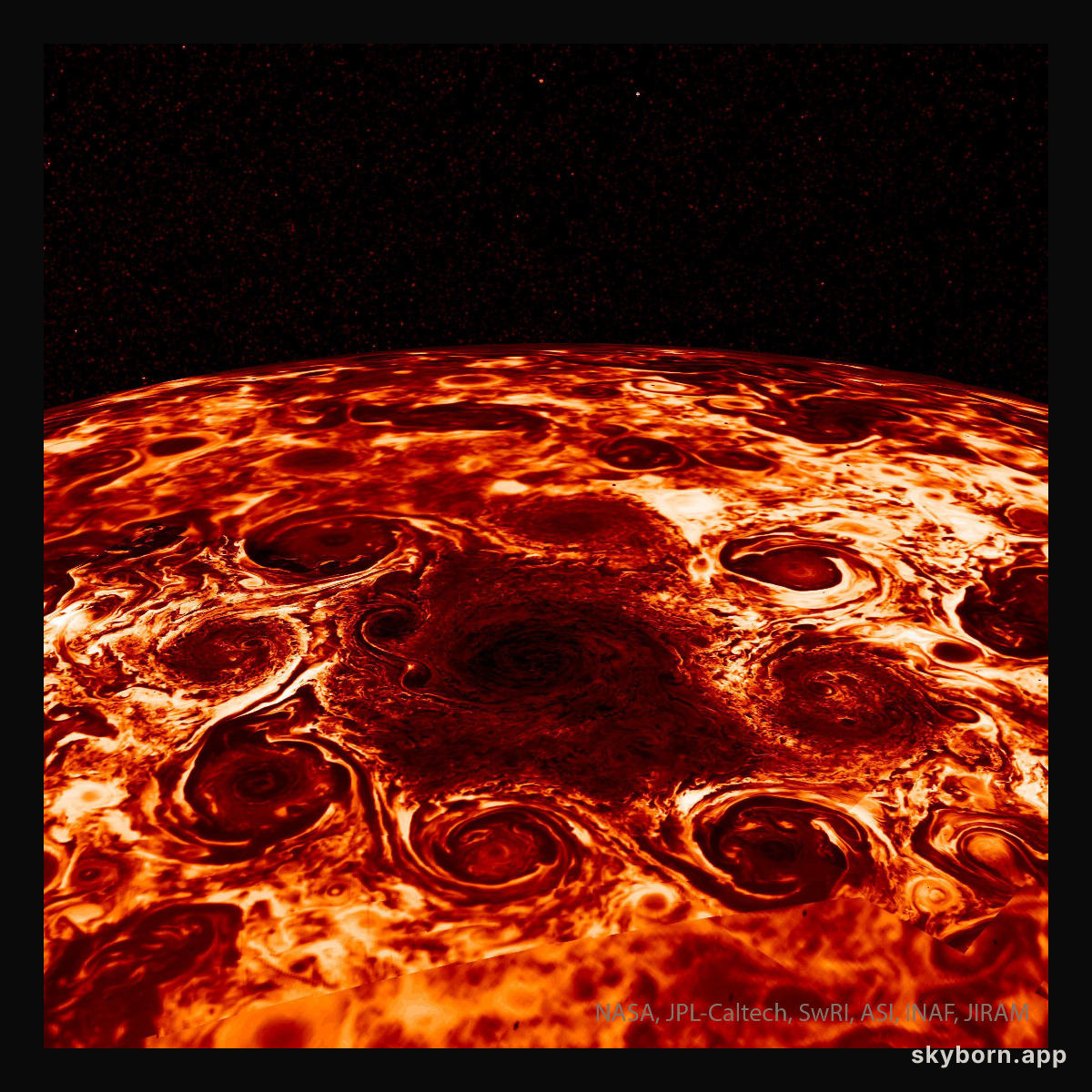 Cyclones at Jupiter's North Pole