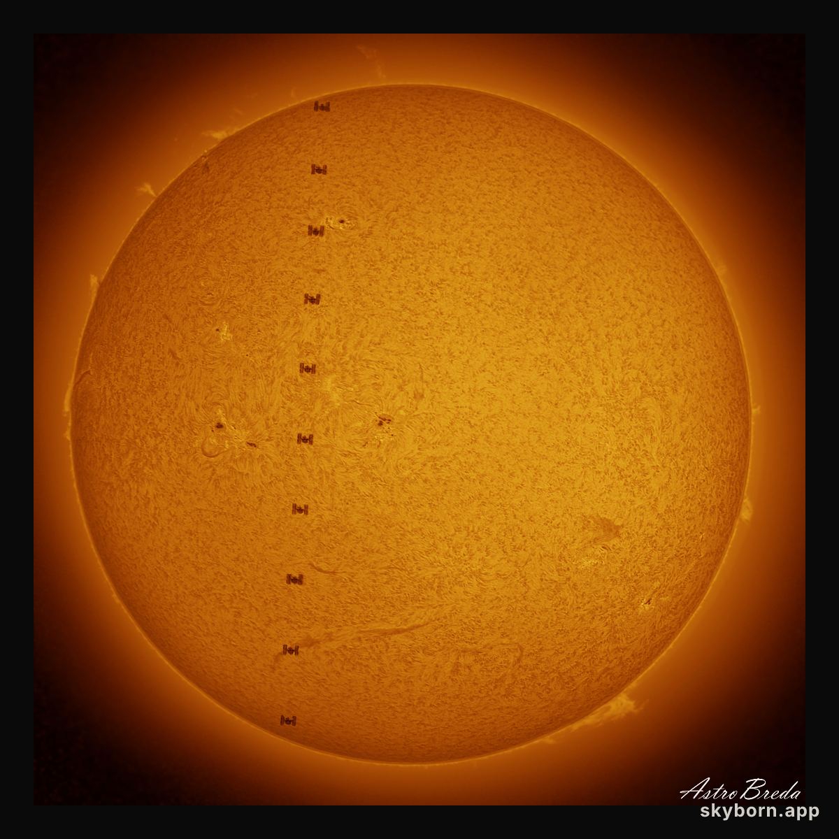 International Space Station Crosses the Sun