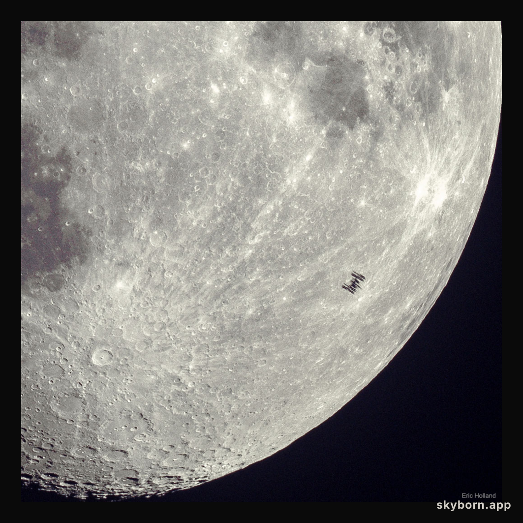 Space Station Silhouette on the Moon