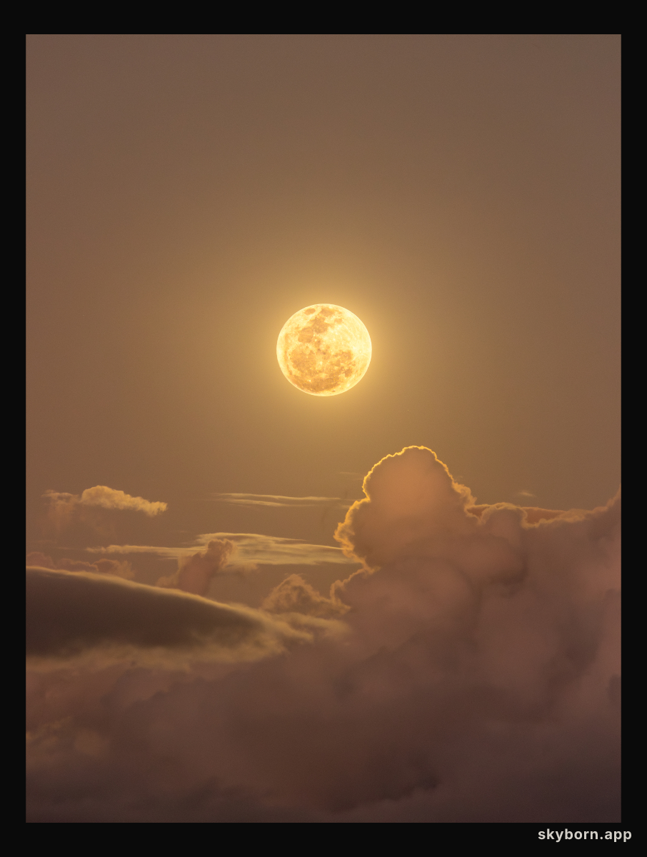 Clouds and the Golden Moon