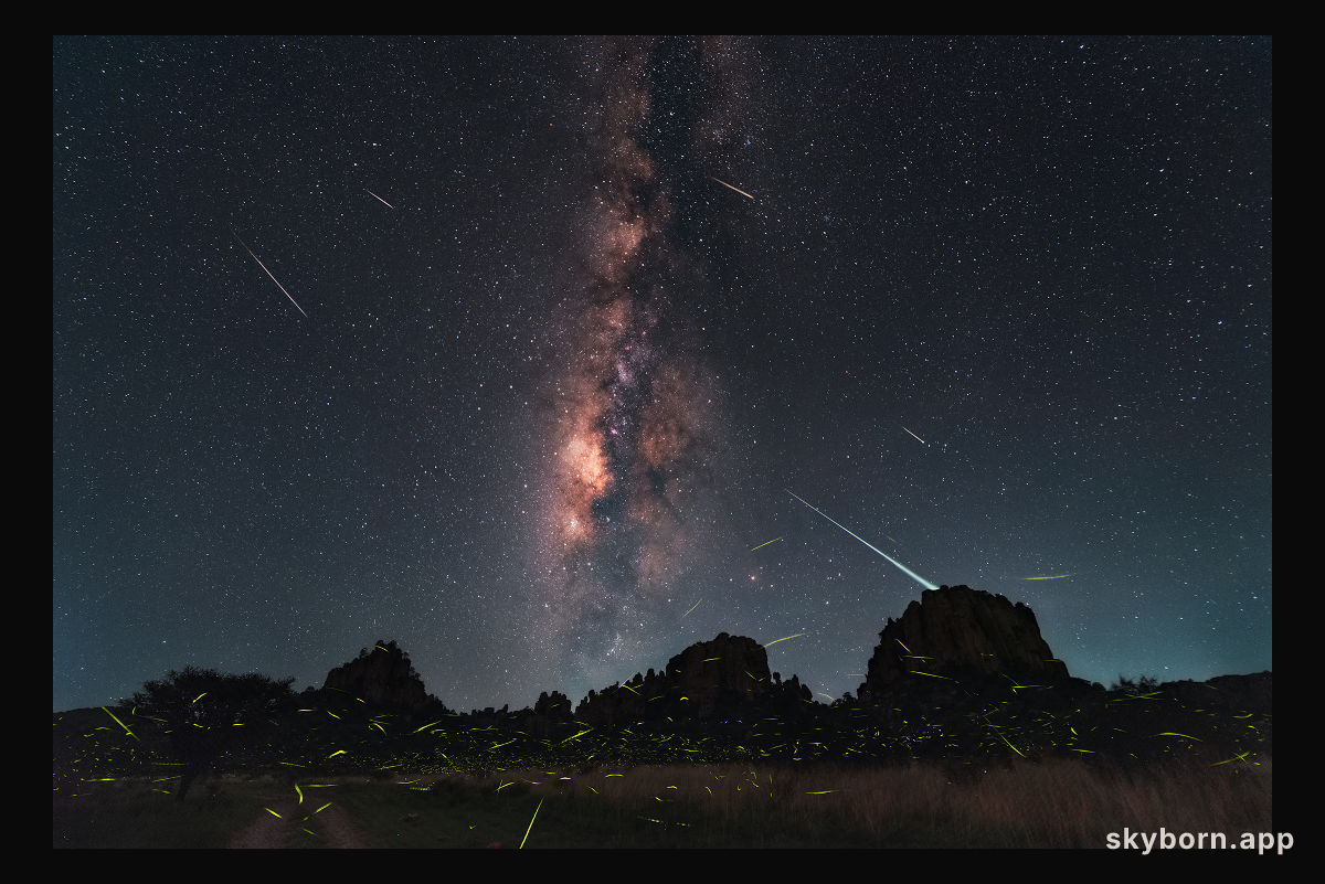 Fireflies, Meteors, and Milky Way