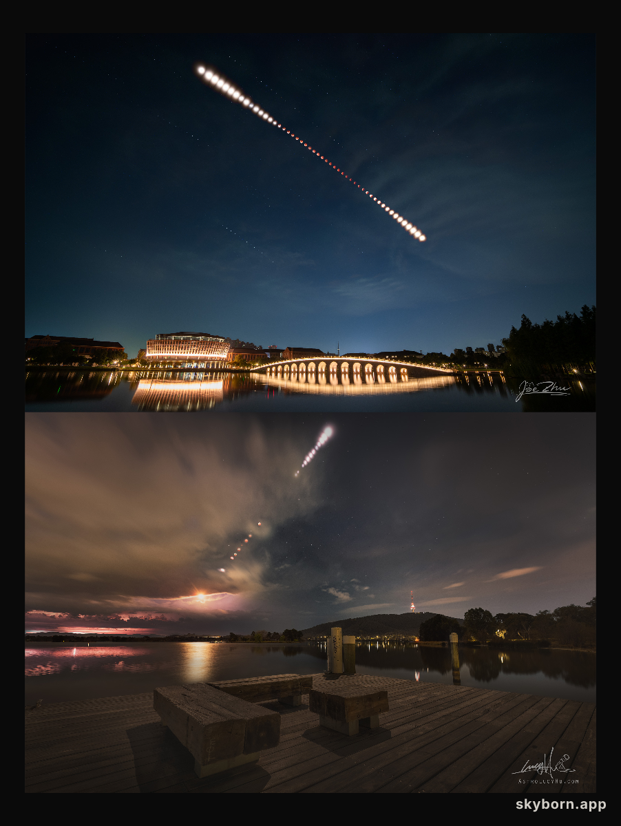 Lunar Eclipse in Two Hemispheres