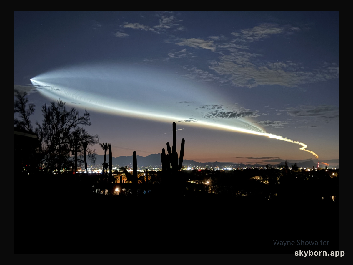 Rocket Launch Plume over Tucson