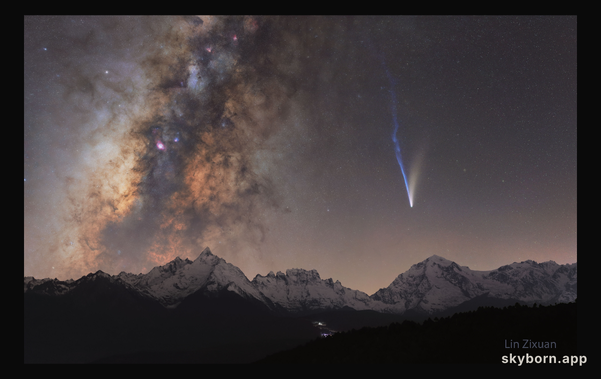 Comet Lemmon and the Milky Way