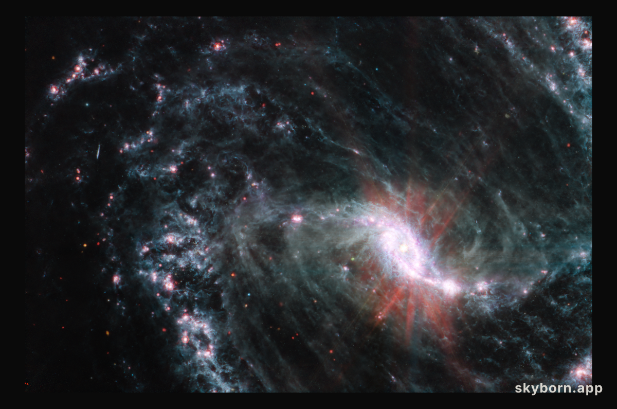 Barred Spiral Galaxy NGC 1365 from Webb