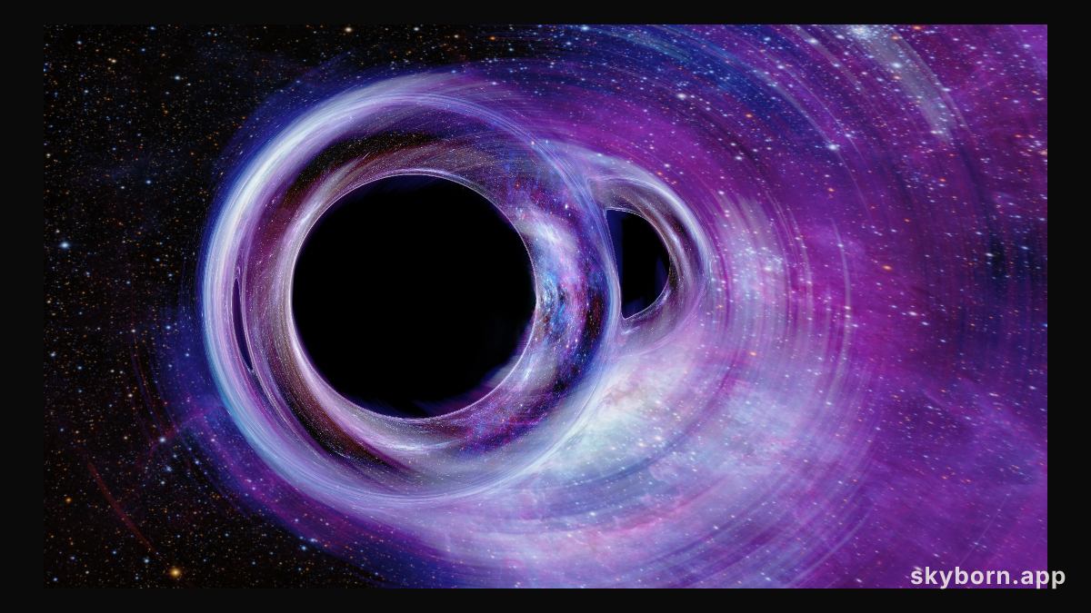 Caught in the Web: Visualization of a Black Hole Merger in the Tarantula Nebula