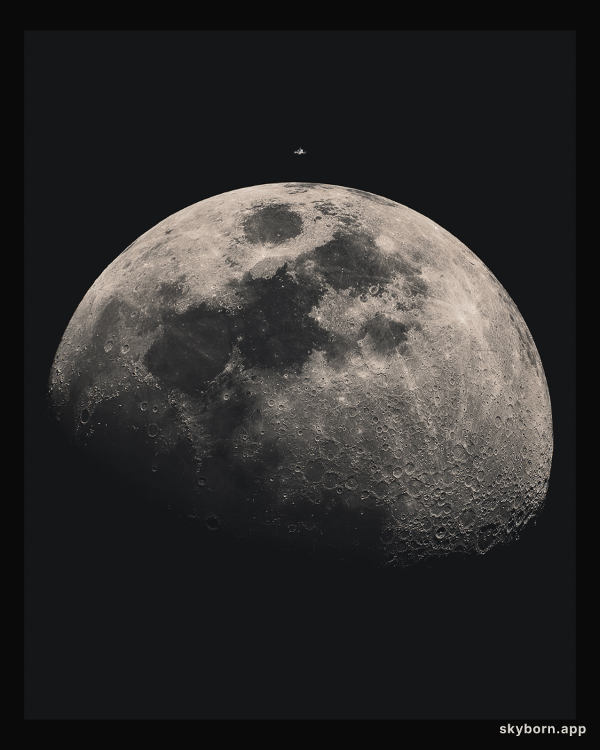 The ISS Transits the Moon