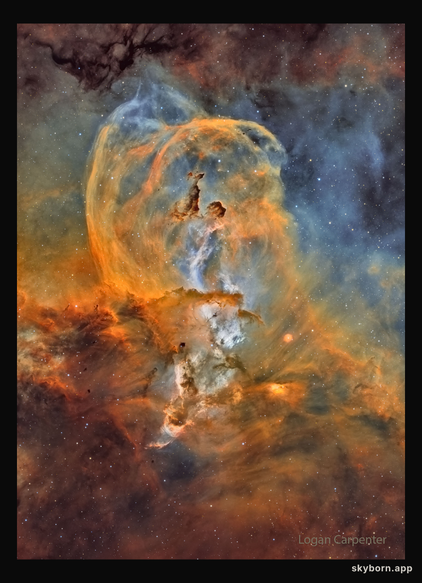 NGC 3576: The Statue of Liberty Nebula