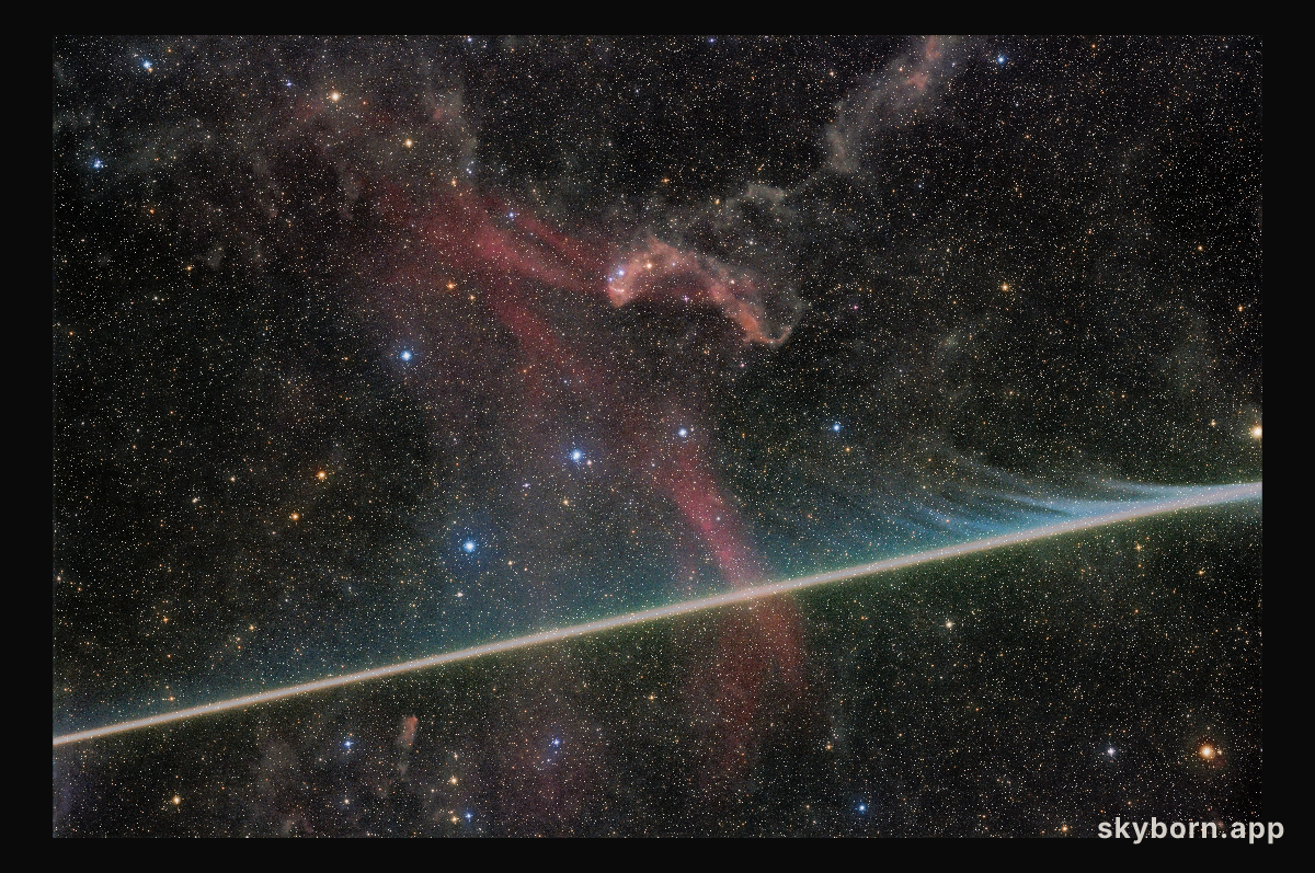 Vaporizing Meteor Photobombs the Lacerta Nebula