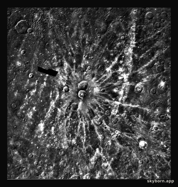 Degas Ray Crater on Mercury Credit: