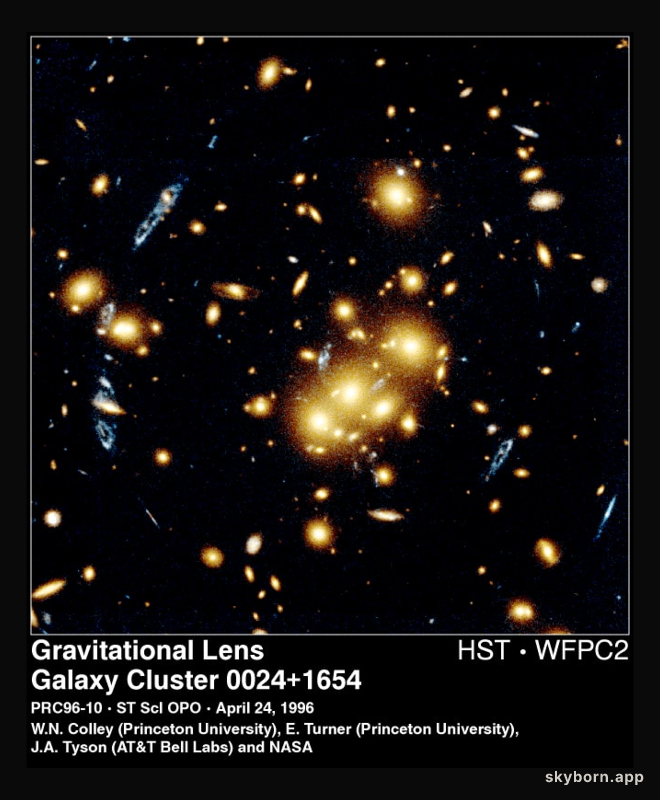 Giant Cluster Bends, Breaks Galaxy Images
Credit: