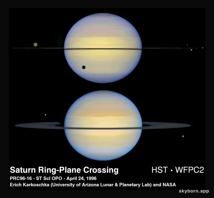Saturn's Rings Seen Sideways